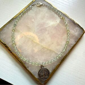 Handmade Prehnite & Charm Anklet